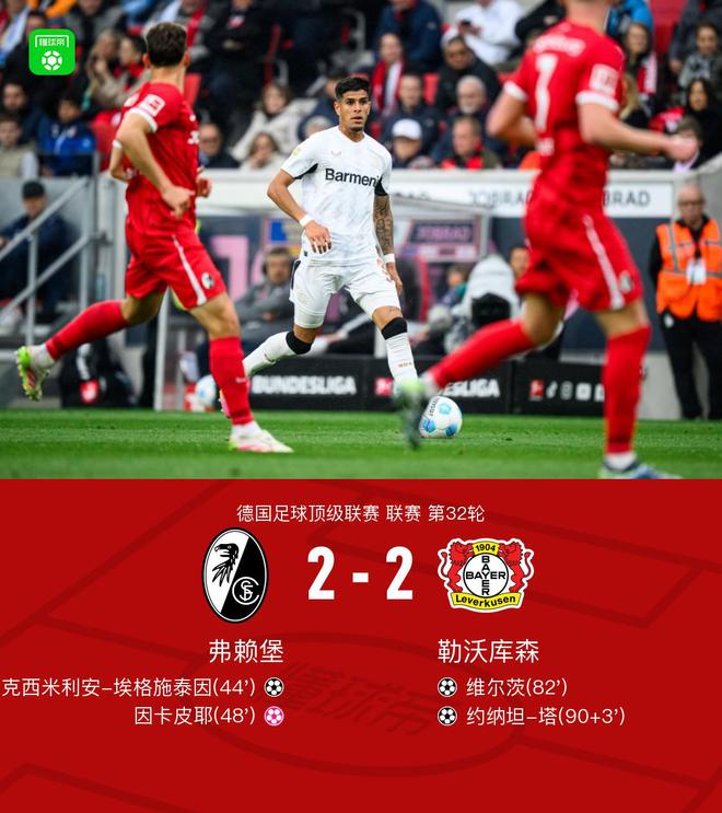 勒沃勝弗賴堡，拜仁奪冠；維爾茨進(jìn)球，塔絕平。