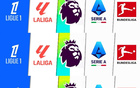 五大聯(lián)賽冠軍：利物浦、巴薩、拜仁、巴黎圣日耳曼、那不勒斯